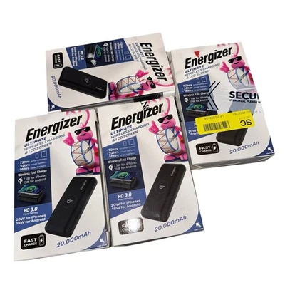 Energizer 20.000 mAh Ultimate Wireless PD Cargador Portátil y Pantalla LCD Lote de 4 Foto 1 de 4