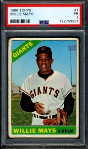 1966 Topps #1 Willie Mays PSA 1 PR - Picture 1 of 2