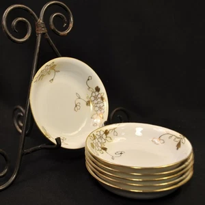 Juego de 6 cuencos de fruta/postre Nippon M-in-Wreath HP levantados dorados florales 1911-1918 - Imagen 1 de 12