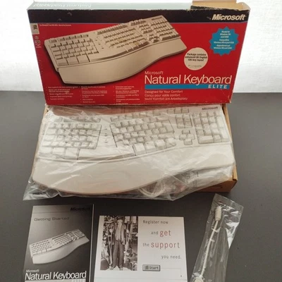 Vintage Microsoft Natural Keyboard Elite Ergonomic Unused Excellent Condition  - Image 1 of 4