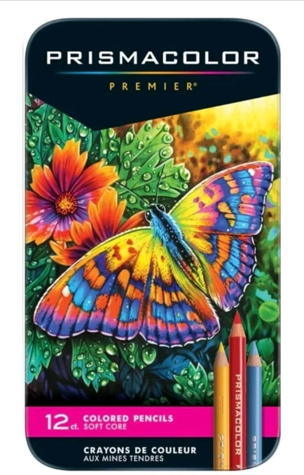 12x Prismacolor Premier Colour Coloured Pencils  Soft Core Professional Tin Set  - image 1 of 1