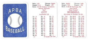 1936 APBA Season - NEW YORK GIANTS Team Set (Issued I987) - Picture 1 of 1