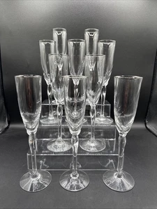 Set 10 flauti champagne Lenox RHYTHM 9 1/8" cristallo platino bordato - Foto 1 di 24