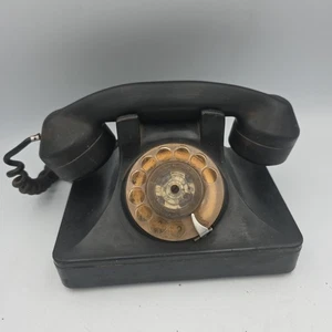  Vintage Black Bakelite Desk  Dial Rotary Retro Landline, TELEPHONE  For Parts  - Picture 1 of 12
