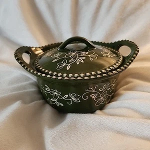 Temptations by Tara Green Floral Lace covered soup bowl - Picture 1 of 6
