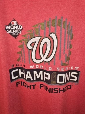 Washington Nationals 2019 World Series Xl Mens Red Graphic Logo Tshirt MLB - Image 1 of 4