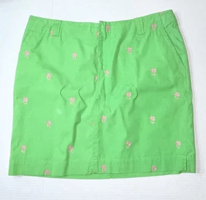 Lilly Pulitzer Skirt Women’s 8 Green Pink Twill Preppy Southern Belle Old Money - Picture 1 of 6