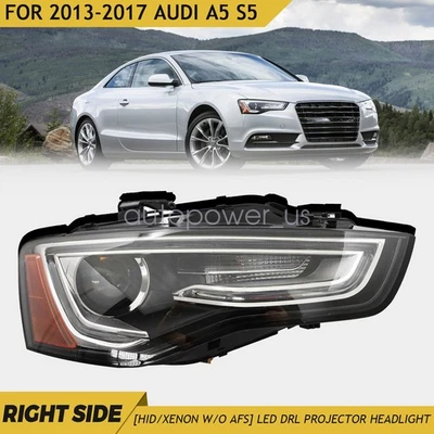 For 2013-2017 Audi A5 S5 [HID/Xenon w/o AFS] LED DRL Projector Headlight RH Side - Image 1 of 4