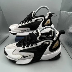 NIKE Zoom ZM Air 2K 2000 Trainers UK 5 US 6.5 EU 38.5 AO0354-100 Black White VGC - Imagen 1 de 16