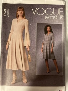 Nuevo Vestido Vogue V1724, Sin Cortar, Costuras Princesa 8-16 - Imagen 1 de 2