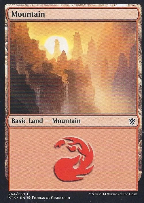 Mountain (264) -Foil Medium Play MTG Khans of Tarkir - Image 1 of 1