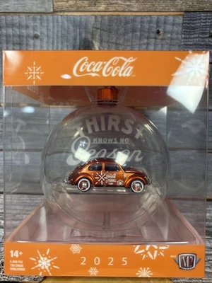 M2 Machines 2025 Coca-Cola Christmas Ornament 1953 Volkswagen Beetle Deluxe - Image 1 of 3