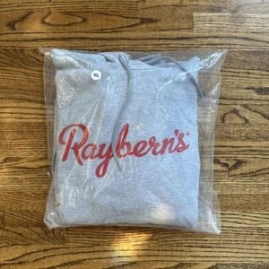 Men's Raybern's Logo Heather Gray Hoodie Hanes Hooded Sweatshirt - XL - Picture 1 of 3