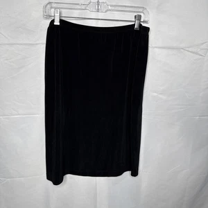 CHICO'S Travelers Skirt Women's 3 XL Stretch Solid Black Knee Length Elastic - Picture 1 of 4