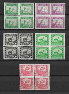 Bolivia 1939 from the animal set, Llama's and Chinchilla MNH blocks of 4 - Picture 1 of 1