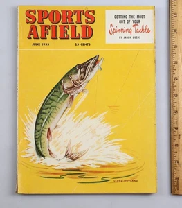 Vintage Sports Afield Magazine June 1953 Great Pike Yellow Cover - Foto 1 di 7