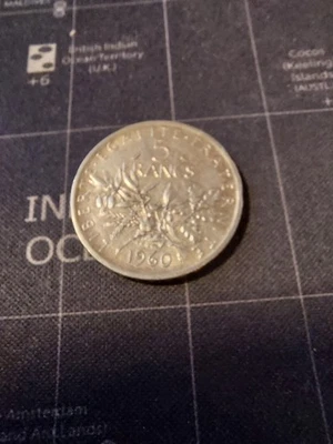 5 Francs Piece De Argent 1960 - Photo 1/2