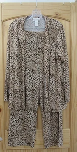 Draper's & Damon's Pants Set Womens Large Cheetah Animal Print Lounge Pajama - Picture 1 of 17
