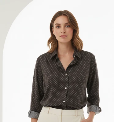 Top Lauren Ralph Lauren Lunares Abotonado Talla 3X Preppy Informal Todos los Días Foto 1 de 4