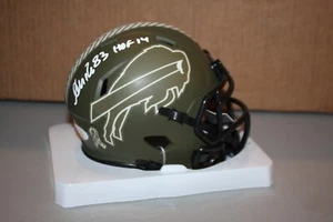 BUFFALO BILLS Andre Reed SIGNED RIDDELL Salute To Service MINI Helmet HOF 14 JSA - Picture 1 of 2