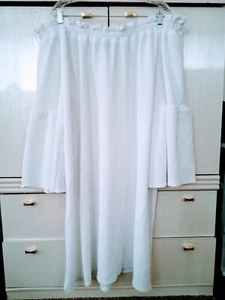 Ashley Stewart PLUS Women's Off Shoulder Textured Shift Dress WHITE SIZE 26/28 - Picture 1 of 5