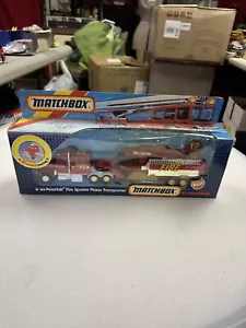 1987 Matchbox Superkings K-134 Peterbilt Fire Spotter Plane Transporter Vtg NIB - Picture 1 of 15
