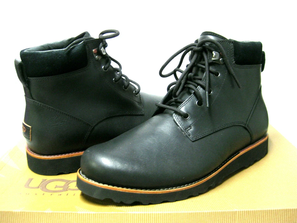 UGG Men's Seton TL Waterproof Leather BOOTS in Black Size 9