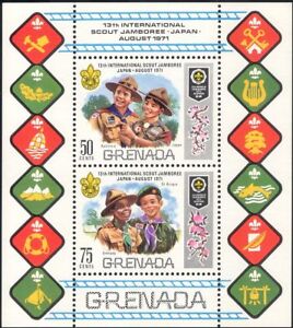 Grenada 1971 Scouts/Scouting/World Scout Jamboree/Uniforms/Badge 2v m/s (s2285g)