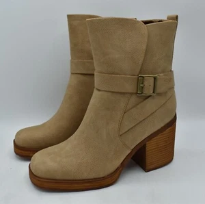 Korks Kork-Ease Damengröße 8 Marci II natürliches Nubuk PU Blockabsatz Schuhe Stiefel - Bild 1 von 9