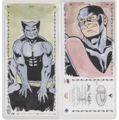 2019 Upper Deck Marvel Premier Sketch Cards Triple Panel 1/1 Jack Purcell 0s3 - Image 1 of 3