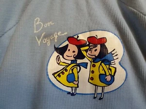 Vintage ESPRIT Kleinkind Mädchen blau Thermo "Bon Voyage" Thermo Shirt Top Neu mit Etikett  - Bild 1 von 8