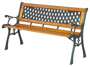 Gartenbank Livarno Parkbank Sitzbank Gartenmöbel 2-Sitzer Holz Bank Gusseisen - Bild 1 von 5