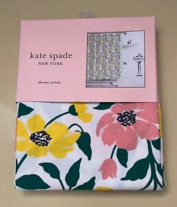 New KATE SPADE Shower Curtain Bold Garden Blooms floral pattern fabric blend