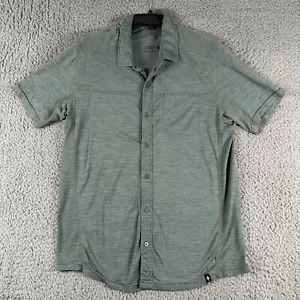 Smartwool Shirt Mens Large Green Merino Sport 150 Wool Button Up Outdoor Flaw - Picture 1 of 11