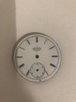  Reloj de bolsillo vintage Elgin esfera/caja trasera blanco negro número romano Mrkrs Foto 1 de 4