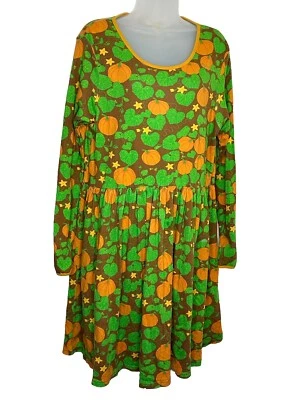 Duns Dress Sweden Organic Cotton Large Pumpkins Fall Autumn Cottagecore - Image 1 of 4