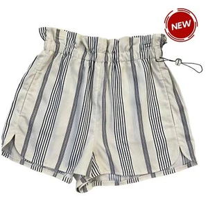 Express Cream & Blue Extreme High Rise Shorts w/ Pockets Women Sz XS NWT | 35-10 - Picture 1 of 6