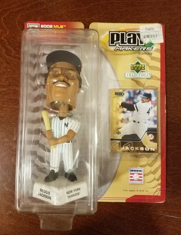 Reggie Jackson Bobblehead 2002 Upper Deck PlayMakers HOF Edition Rare - Yankees Cover