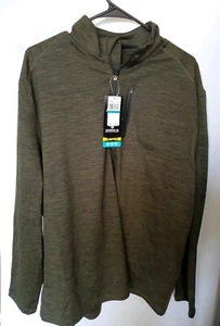 NWT men's PGA Tour Elastica Stretch dark olive heather pullover golf shirt 🏌️🏌 - Picture 1 of 6