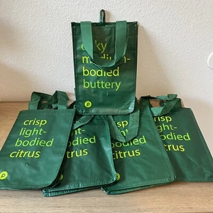 Publix GREEN Wine Bags 4 bottle carry picnic reusable eco travel LOT of 5 bags - Picture 1 of 4