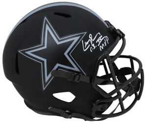 Larry Brown Signed Cowboys Eclipse Riddell F/S Rep Helmet w/SB XXX MVP - SS COA