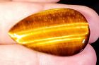 27 CT PENDANT SIZE NATURAL YELLOW FIRE TIGER'S EYE PEAR CABOCHON GEMSTONE CM-166