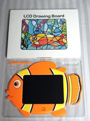 Tablero de dibujo LCD pez payaso naranja, área de dibujo de 9", 2 bolígrafos, batería incluida NUEVO Foto 1 de 4