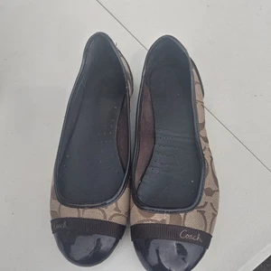 Coach Signature Logo Print Cecile Slip on Ballet Flat Shoes sz 9 - Picture 1 of 5