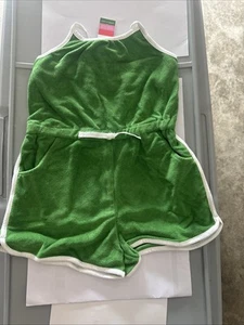 Janie And Jack Green Girls Terry Cloth Romper Sz 6 FREE SHIPPING! - Picture 1 of 5