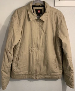 Chaqueta de bombardero Quiksilver Sherpa forrada de lona de pato tostado para hombre L - Imagen 1 de 11