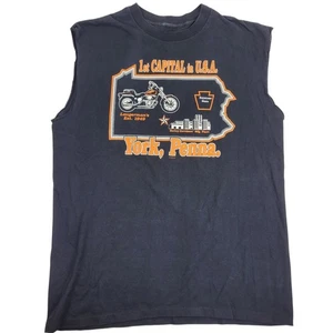 Vintage 1995 Harley Davidson Sleeveless Shirt Tank Laugerman's York PA - Picture 1 of 7
