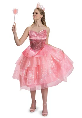 Womens Wicked Deluxe Glinda Halloween Costume Sizes M(8/10), L(12/14), XL(16/18) - Image 1 of 4
