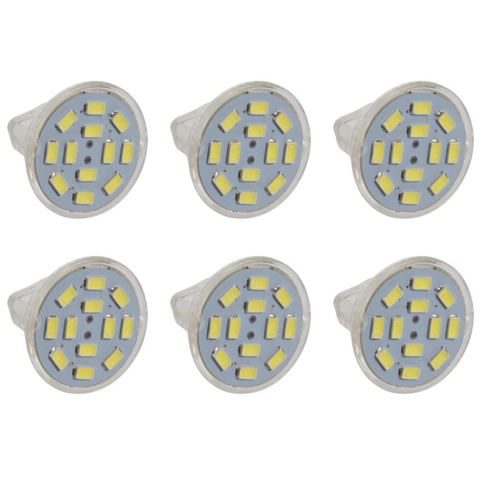 6X 6W GU4(MR11) LED Spotlight MR11 12 SMD 5730 570  DC 12V, White O7E59781 - Image 1 of 1