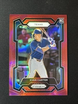 2024 Prizm Red #274 Evan Carter Rangers RC Rookie # /299 RANGERS - Image 1 of 2